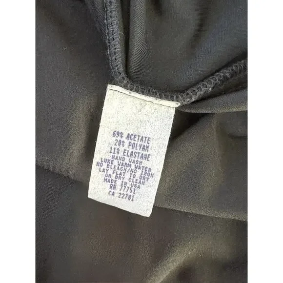 Vintage Betsey Johnson Large 1990s Black Stretch Crushed Velvet Dress Tunic Tank - Picture 11 of 13